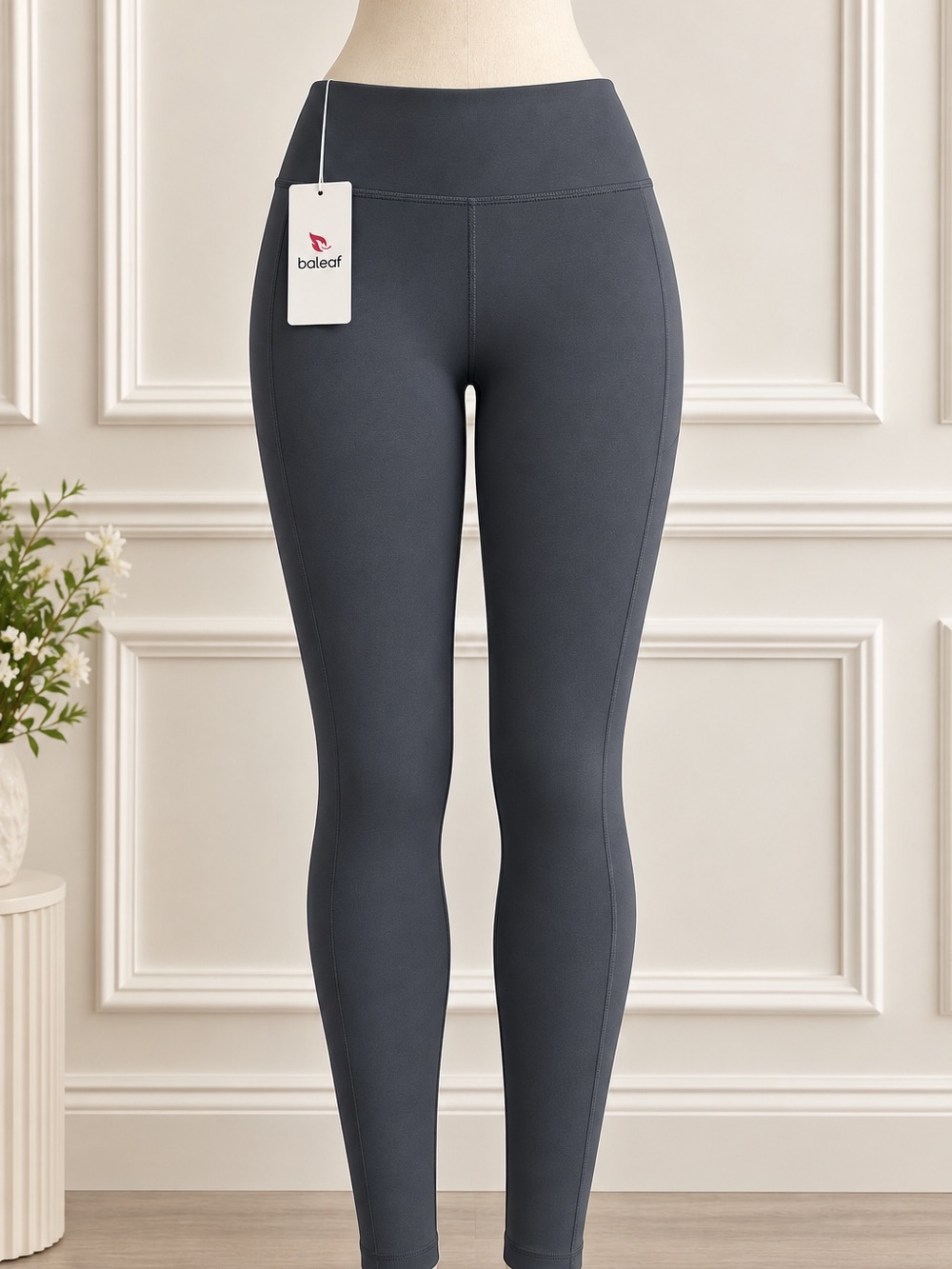 Baleaf High-Waist Charcoal Gray Leggings